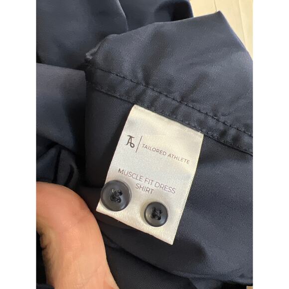 NWT Tailored Athlete size XXXL 3X dark blue button down shirt - Picture 3 of 4